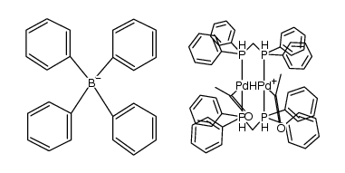 {Pd2(μ-H)(COCH3)2(μ-dppm)2}BPh4结构式
