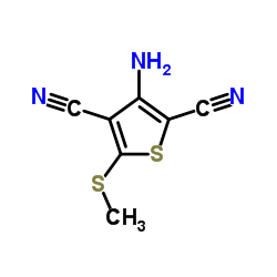 3-AMINO-5-METHYLSULFANYL-THIOPHENE-2,4-DICARBONITRILE结构式
