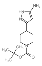 4-(5-氨基-1H-吡唑-3-基)哌啶-1-甲酸叔丁酯结构式