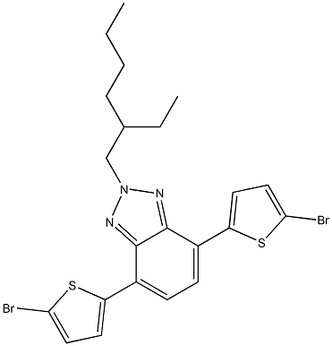 2-异辛基-4,7-双(5-溴噻吩-2-基)苯并[d][1,2,3]三氮唑结构式