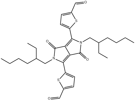 3,6-双(5-醛基噻吩-2-基)-2,5-双(2-乙基己基)吡咯并[3,4-c]吡咯-1,4(2H,5H)-二酮结构式