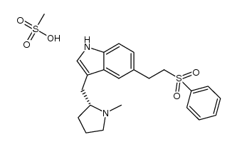 (R)-5-(2-phenylsulphonylethyl)-3-(N-methylpyrrolidine-2-yl-methyl)-1H-indole methanesulphonate Structure