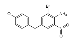 2-溴-4-(4-甲氧基苯基)甲基-6-硝基苯胺结构式