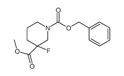1-Benzyl 3-methyl 3-fluoro-1,3-piperidinedicarboxylate Structure