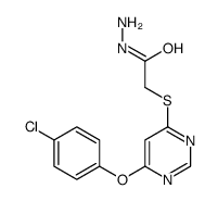 ((6-(4-Chlorophenoxy)-4-pyrimidinyl)thio)acetic acid hydrazide Structure