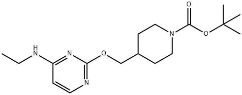 4-(4-乙氨基-嘧啶-2-基氧基甲基)-哌啶-1-羧酸叔丁基酯结构式