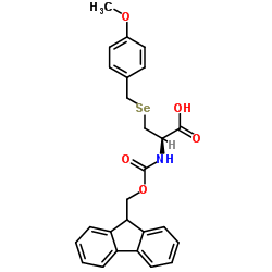 N-芴甲氧羰基-3-[[(4-甲氧基苯基)甲基]硒基]-L-丙氨酸结构式
