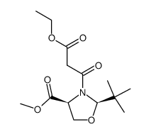 (2R,4S)-2-tert-Butyl-3-ethoxycarbonylacetyl-4-methoxycarbonyl-1,3-oxazolidine结构式