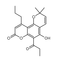 5-hydroxy-2,2-dimethyl-10-propyl-6-propionyl-2H,8H-pyrano[2,3-f]chromen-8-one Structure