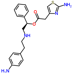 (1R)-2-{[2-(4-Aminophenyl)ethyl]amino}-1-phenylethyl (2-amino-1,3-thiazol-4-yl)acetate structure