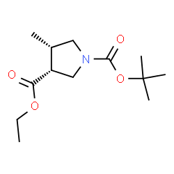 3-乙基4-甲基吡咯烷-1,3-二羧酸顺-1-叔丁基酯结构式