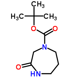 3-氧代-1,4-二氮杂环庚烷-1-甲酸叔丁酯结构式