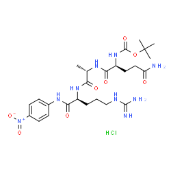 Boc-Gln-Ala-Arg-pNA hydrochloride salt Structure