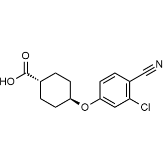 反式-4-(3-氯-4-氰基-苯氧基)环己烷甲酸结构式