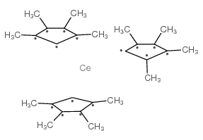 三(1,2,3,4-四甲基-2,4-环戊二烯基)铈(III)结构式