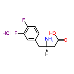 (R)-3-氨基-4-(3,4-二氟苯基)丁酸结构式