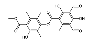 2-Hydroxy-3,5,6-trimethyl-4-(2,4-dihydroxy-3,5-diformyl-6-methylbenzoyloxy)benzoic acid methyl ester结构式