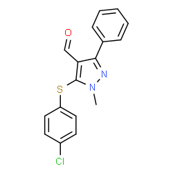 5-[(4-Chlorophenyl)sulfanyl]-1-methyl-3-phenyl-1H-pyrazole-4-carbaldehyde Structure