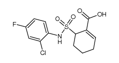 (6RS)-6-[N-(2-chloro-4-fluorophenyl)sulfamoyl]cyclohex-1-ene-1-carboxylic acid结构式