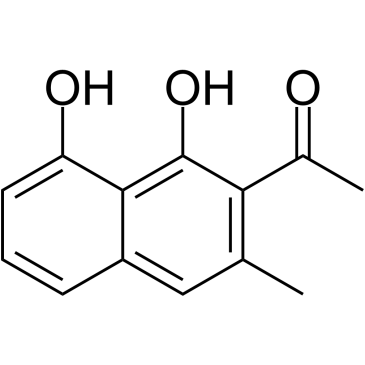 1-(1,8-二羟基-3-甲基萘-2-基)乙酮结构式