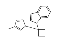 1-[1-(3-methylcyclopenta-2,4-dien-1-yl)cyclobutyl]-1H-indene结构式
