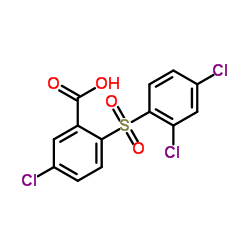 5-氯-2-[(2,4-二氯苯基)磺酰基]苯甲酸结构式