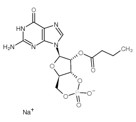 2'-O-单丁酰鸟苷3'：5'-环一磷酸钠盐结构式