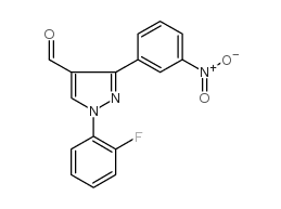 1-(2-fluorophenyl)-3-(3-nitrophenyl)-1h-pyrazole-4-carbaldehyde结构式