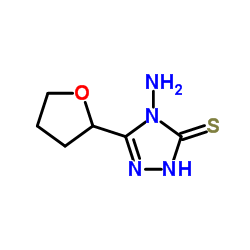 4-AMINO-5-TETRAHYDRO-2-FURANYL-4H-1,2,4-TRIAZOL-3-YLHYDROSULFIDE结构式