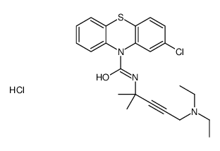 2-chloro-N-[5-(diethylamino)-2-methylpent-3-yn-2-yl]phenothiazine-10-carboxamide,hydrochloride结构式