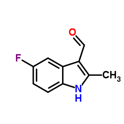 5-氟-2-甲基吲哚-3-羧醛结构式