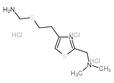 2-二甲基氨基甲基-4-(2-氨基甲基硫代甲基)噻唑三盐酸盐结构式