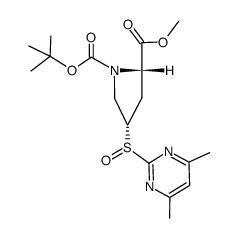 (4S)-N-Boc-4-[2-(4,6-dimethylpyrimidyl)-sulfoxyl]-L-proline methyl ester结构式