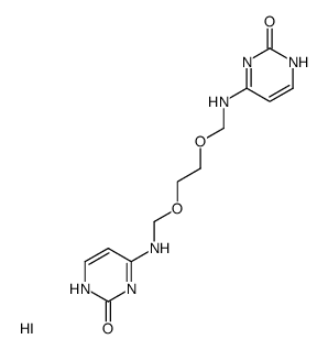 1,2-Bis[N-(2-oxo-1,2-dihydropyrimidin-4-yl)aminomethoxy]ethan-hydroiodid Structure