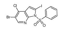 1-benzenesulfonyl-5-bromo-4-chloro-2-iodo-1H-pyrrolo[2,3-b]pyridine Structure