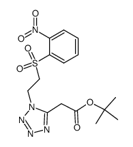 {1-[2-(2-Nitro-benzenesulfonyl)-ethyl]-1H-tetrazol-5-yl}-acetic acid tert-butyl ester结构式