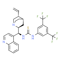 N-[3,5-二(三氟甲基)苯基]-N'-(8α,9S)-奎宁-9-基硫脲结构式