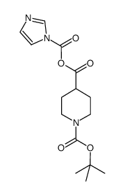 1-(1,1-dimethylethyl) 4-piperidinedicarboxylate anhydride with 1H-imidazole-1-carboxylic acid结构式