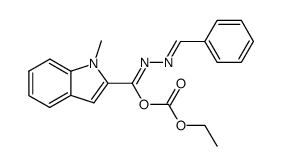 N-benzylidene-1-methyl-1H-indole-2-carbohydrazonic (ethyl carbonic) anhydride结构式