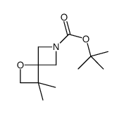 3,3-二甲基-1-氧杂-6-氮杂螺[3.3]庚烷-6-羧酸叔丁酯结构式