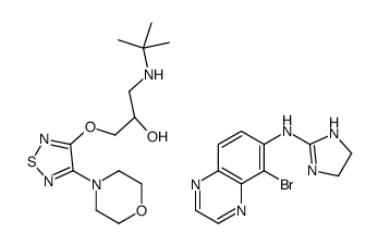 5-bromo-N-(4,5-dihydro-1H-imidazol-2-yl)quinoxalin-6-amine,(2S)-1-(tert-butylamino)-3-[(4-morpholin-4-yl-1,2,5-thiadiazol-3-yl)oxy]propan-2-ol Structure