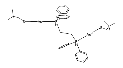 1,2-bis(diphenylphosphanyl)ethanebis(neopentylthiolate)digold(I) Structure