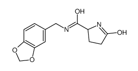 N-(1,3-苯并二氧杂环戊烯-5-甲基)-5-氧代-吡咯烷羧胺结构式