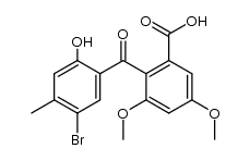 2-(5-bromo-2-hydroxy-4-methyl-benzoyl)-3,5-dimethoxy-benzoic acid Structure