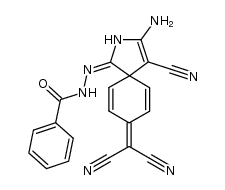 N'-(2-amino-3-cyano)spiro[pyrrol-5-ylidenebenzohydrazide-4,1'-(cyclohexa-2',5'-dienylidene)]propanedinitrile结构式