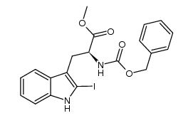 N-carbobenzyloxy-2-iodo-L-tryptophan methyl ester结构式