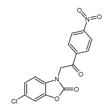 6-chloro-3-(2-(4-nitrophenyl)-2-oxoethyl)benzo[d]oxazol-2(3H)-one结构式