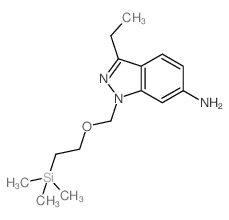 3-乙基-1-2-(三甲基甲硅烷基)乙氧基甲基-1H-吲唑-6-胺结构式