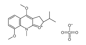 (2R)-4,8-dimethoxy-9-methyl-2-propan-2-yl-2,3-dihydrofuro[2,3-b]quinolin-9-ium,perchlorate结构式