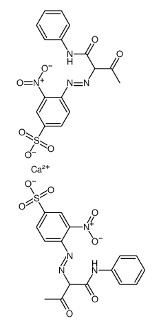calcium bis[3-nitro-4-[[2-oxo-1-[(phenylamino)carbonyl]propyl]azo]benzenesulphonate] structure